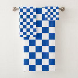 Classic cobalt blue checkerboard バスタオルセット