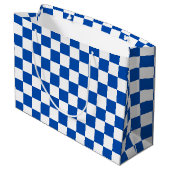 Classic cobalt blue checkerboard ラージペーパーバッグ (裏面アングル)