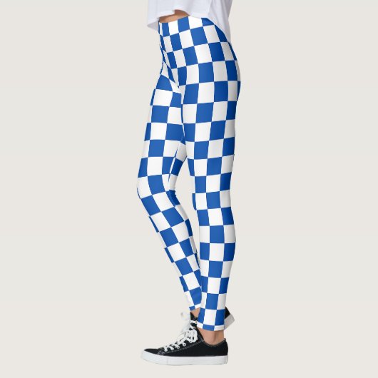 Classic cobalt blue checkerboard レギンス (左)