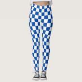 Classic cobalt blue checkerboard レギンス (正面)
