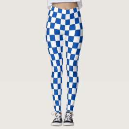 Classic cobalt blue checkerboard レギンス