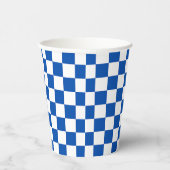 Classic cobalt blue checkerboard 紙コップ (右)