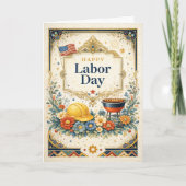 Classic Colorful Happy Labor Day カード (正面)