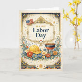 Classic Colorful Happy Labor Day カード (黄色い花)