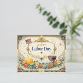 Classic Colorful Happy Labor Day シーズンポストカード (スタンド正面)