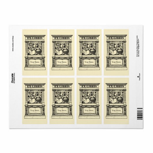 Classic Columns Frame Ex Libris Template ラベル (フルシート)