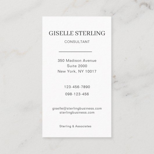 Classic Consultant Professional Photo  名刺 (裏面)