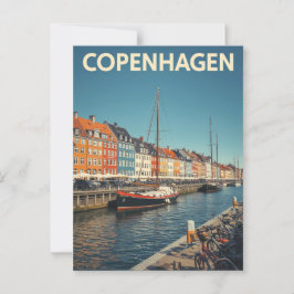 Classic Copenhagen Nyhavn Harbor ポストカード