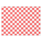 Classic coral red checkerboard テーブルクロス (正面(横))