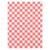 Classic coral red checkerboard テーブルクロス (正面)