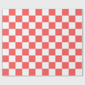 Classic coral red checkerboard ラッピングペーパー (フラット)