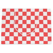 Classic coral red checkerboard ラージペーパーバッグ (正面)