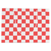 Classic coral red checkerboard ラージペーパーバッグ (裏面)