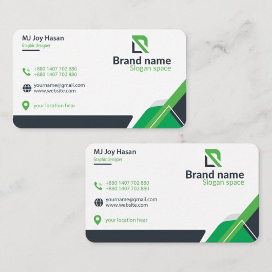 Classic Corporate business card design 名刺 (正面/裏面)