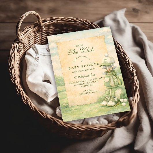 Classic Country Club Baby Shower 招待状