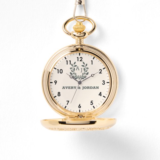 Classic Couple Name Minimalist Design  Initials 腕時計 (正面)