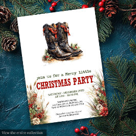 Classic Cowboy Country Christmas Invitation 招待状