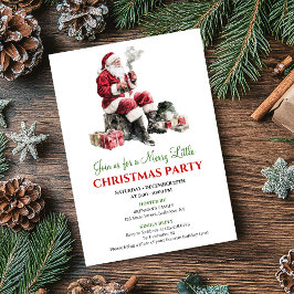 Classic Cozy Holiday Scene Party Invitation Card 招待状