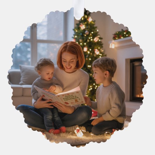 Classic Cozy Scribbles Merry Christmas Keepsake オーナメントカード (裏面)