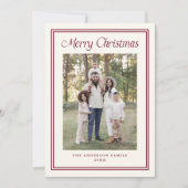 Classic Cranberry Double Border Frame 2 Photo シーズンカード (正面)