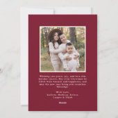 Classic Cranberry Double Border Frame 2 Photo シーズンカード (裏面)