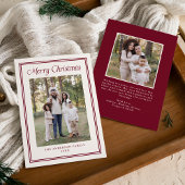 Classic Cranberry Double Border Frame 2 Photo シーズンカード