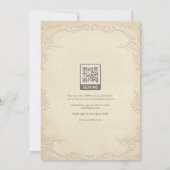 Classic Cream Embossed Floral Wedding Invitation 招待状 (裏面)