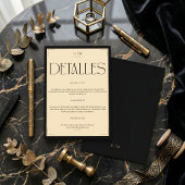 Classic Cream Monogrammed Wedding Information Card エンクロージャーカード