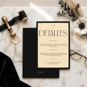 Classic Cream Monogrammed Wedding Information Card エンクロージャーカード