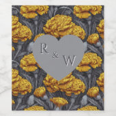 Classic Custom Carnation Flower Beach Wedding ワインラベル (シングルラベル)