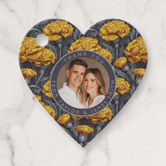 Classic Custom Carnation Sparkle Forest Wedding フェイバータグ (正面)