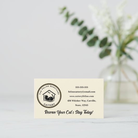 Classic Custom Cattery Business Card  名刺 (スタンド正面)