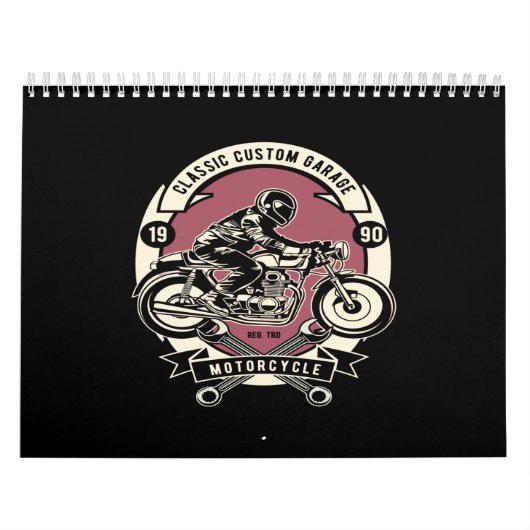 classic custom garage motorcycle カレンダー (カバー)