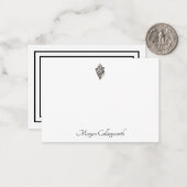 Classic Custom Name Seashell Image Flat ノートカード (正面/裏面インサイチュ)