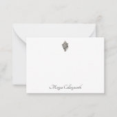 Classic Custom Name Seashell Image Flat ノートカード (正面)