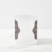 Classic Custom Text Retro Label フロストグラスマグカップ (中央)