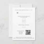 Classic Cute Floral Peonies Bunch in Gray & Pink 出欠カード (裏面)