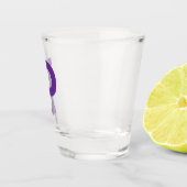 Classic Cute Initial Letter Purple Shot Glass ショットグラス (右)