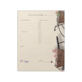 Classic cute Pastel purple and black Daily Planner ノートパッド (回転)