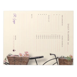 Classic cute Pastel purple and black Daily Planner ノートパッド