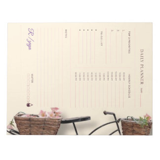 Classic cute Pastel purple and black Daily Planner ノートパッド