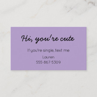 Classic Cutie - Dating "Call Me" Card コーリングカード