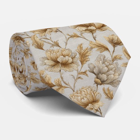 Classic Dad Gifts Peonies Flower ネクタイ (ロール)