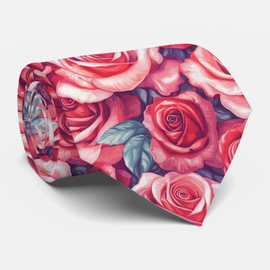 Classic Dads Day Gifts Rose Flower ネクタイ (ロール)
