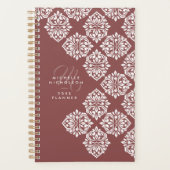 Classic Damask Abstract Chic Geometric Script プランナー手帳 (正面)