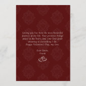 Classic Damask Elegant Script Valentine's Day Card (裏面)