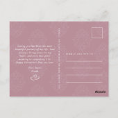 Classic Damask Elegant Script Valentine's Day Card ポストカード (裏面)