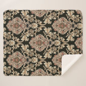 classic damask jacquard pattern with frameabstract シェルパブランケット (正面(横))