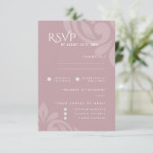 Classic Damask Pale Pink Photo Wedding RSVP (スタンド正面)