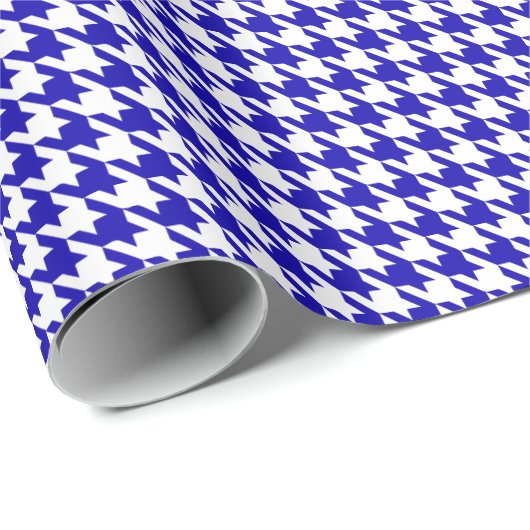 Classic Dark Blue and White Houndstooth Pattern  ラッピングペーパー (ロールコーナー)